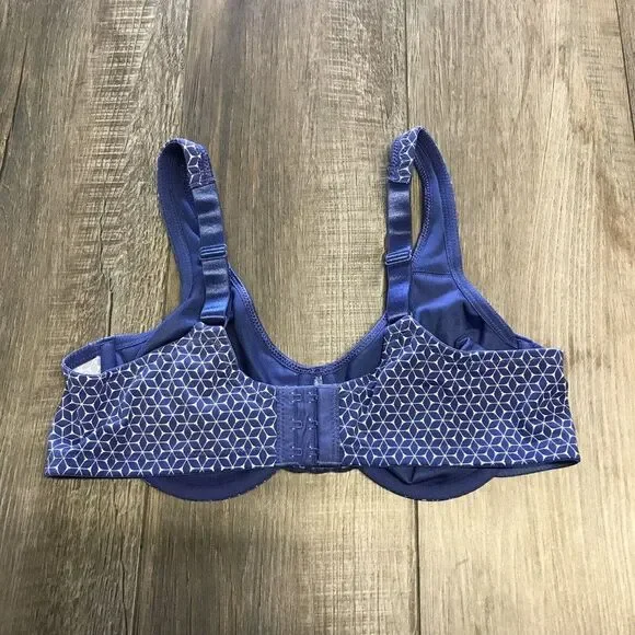 Avenue Body Womens Underwire Bra Blue Geometric Pattern Size 38C - Picture 2 of 9